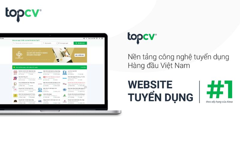 TopCV xếp hạng TOP 1 nhóm website thuộc ngành tuyển dụng, việc làm tại Việt Nam
