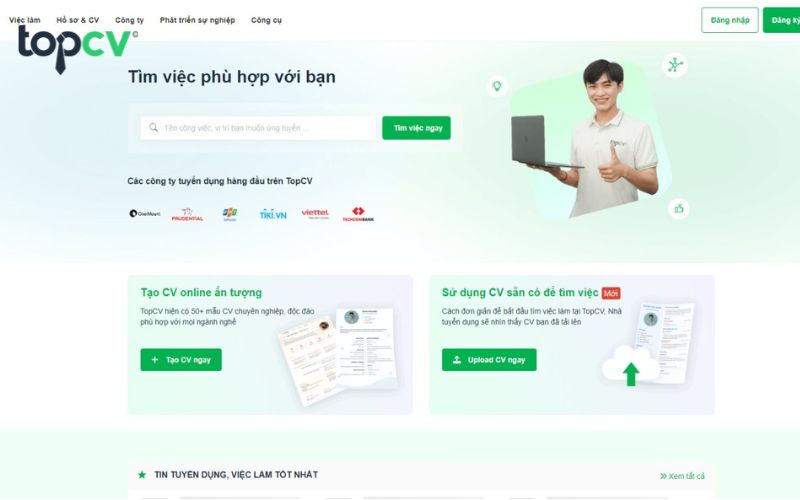 TopCV hiện là kênh tuyển dụng công nghệ hàng đầu tại Việt Nam